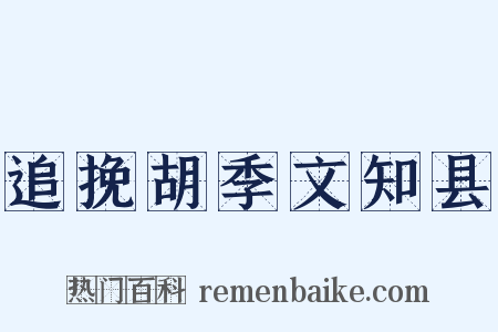 追挽胡季文知县是什么意思的图片